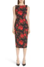 Women's Michael Kors Rose Print Sheath Dress - Red