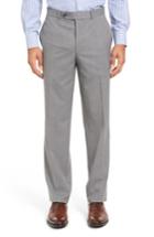 Men's David Donahue Ryan Fit Wool Trousers, Size 40r - Grey
