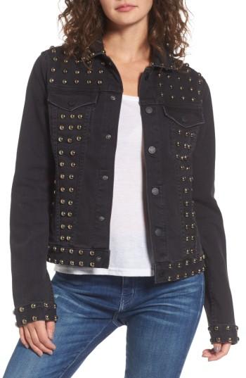 Women's Juicy Couture Studded Denim Jacket - Black