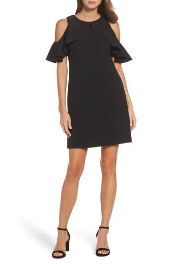 Women's Vince Camuto Cold Shoulder Crepe Shift Dress - Blue