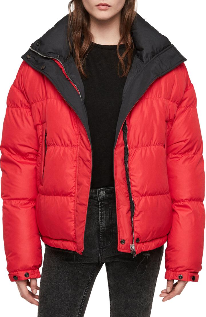 Women's Allsaints Nala Reversible Puffer Jacket - Black