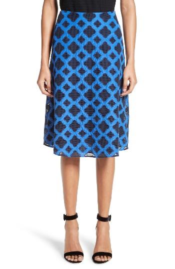 Women's St. John Collection Aksana Geo Embroidered Mesh Skirt