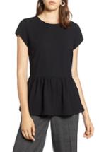 Women's Halogen Peplum Top, Size - Black