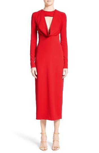 Women's Cushnie Et Ochs Cowl Neck Pencil Dress - Red