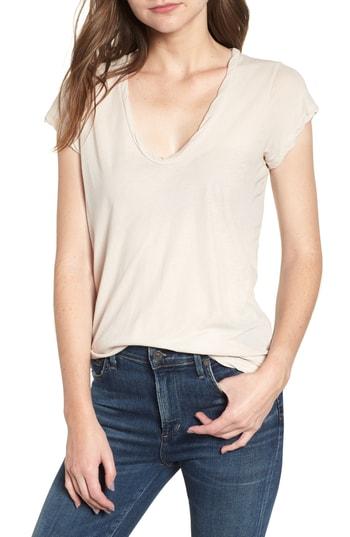 Women's James Perse High Gauge Jersey Deep V Tee - Purple
