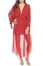 Women's Misa Los Angeles Andra Plunging Maxi Dress - Red