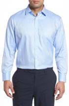 Men's Nordstrom Men's Shop Traditional Fit Solid Dress Shirt - 32/33 - Blue