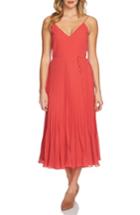 Women's 1.state Pleated Wrap Midi Dress, Size - Coral