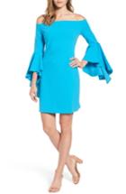 Women's Vince Camuto Ruffle Sleeve Off The Shoulder Dress - Blue