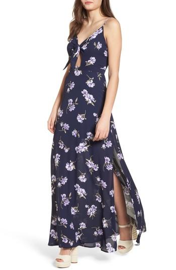 Women's 4si3nna Tie Front Maxi Dress - Blue