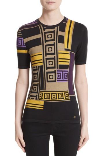 Women's Versace Collection Tetris Knit Top Us / 42 It - Purple