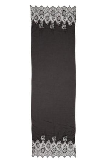 Women's Valentino Lace Trim Modal & Cashmere Scarf, Size - Black
