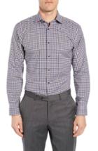 Men's Nordstrom Men's Shop Trim Fit Non-iron Check Dress Shirt .5 - Brown