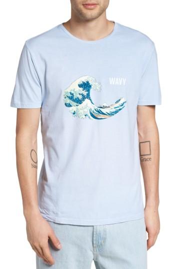 Men's Altru Wavy Hokusai Graphic T-shirt - Blue