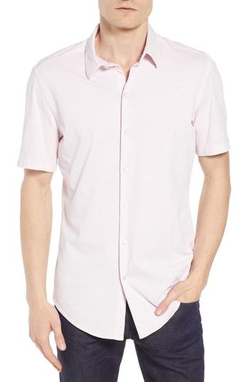 Men's Boss Robb Trim Fit Jersey Sport Shirt - Pink