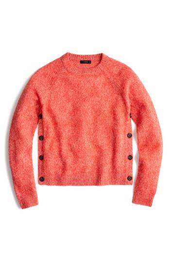 Women's J.crew Brushed Shrunken Lambswool Crewneck Sweater - Orange