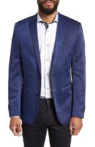 Men's Maceoo Descartes Patch Houndstooth Sport Coat (m) - Blue