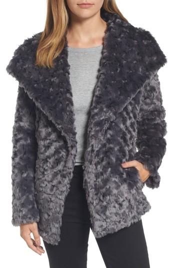 Women's Tahari Roslyn Faux Fur Jacket - Grey