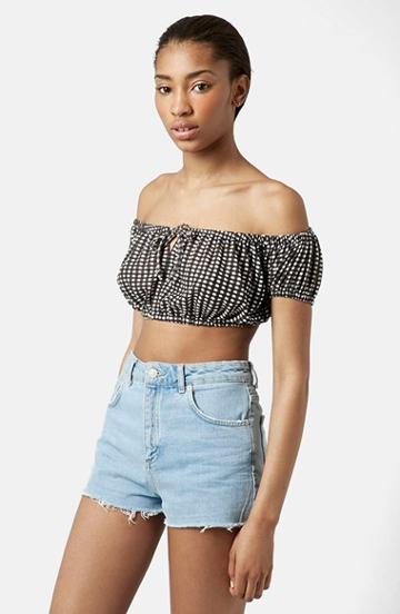 Women's Topshop Gingham Off The Shoulder