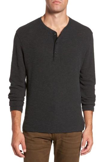 Men's Billy Reid Hartford Henley, Size - Black