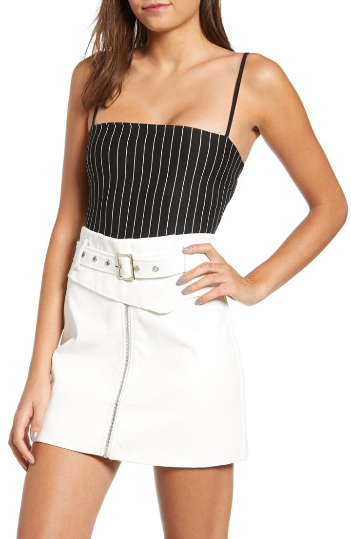 Women's All In Favor Crossover Stripe Jumpsuit - Blue