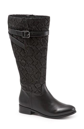 Women's Trotters Lyra Boot, Size 6.5 Regular Calf N - Black