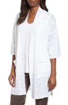 Women's Eileen Fisher Organic Linen & Cotton Kimono Cardigan, Size /x-small - White