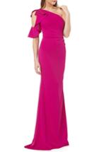 Women's Carmen Marc Valvo One-shoulder Ruffle Gown - Pink
