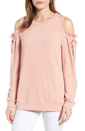 Women's Pleione Paperbag Sleeve Cold Shoulder Pullover
