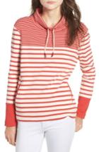 Women's Barbour Rief Stripe Cotton Funnel Neck Sweater Us / 18 Uk - Ivory
