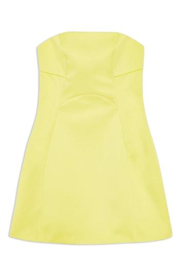 Women's Topshop Bonded Crepe Minidress Us (fits Like 16-18) - Yellow