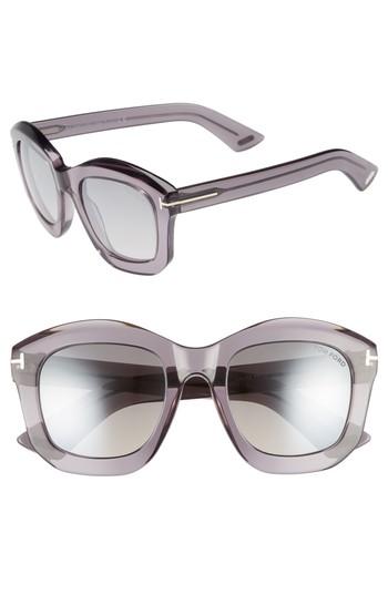 Women's Tom Ford Julia 50mm Gradient Square Sunglasses - Grey Acetate/ Palladium