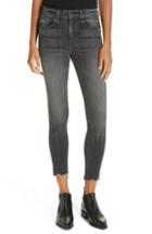 Women's Rag & Bone High Waist Raw Hem Crop Skinny Jeans - Grey