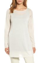 Women's Eileen Fisher Side Slit Tencel Tunic, Size - Ivory