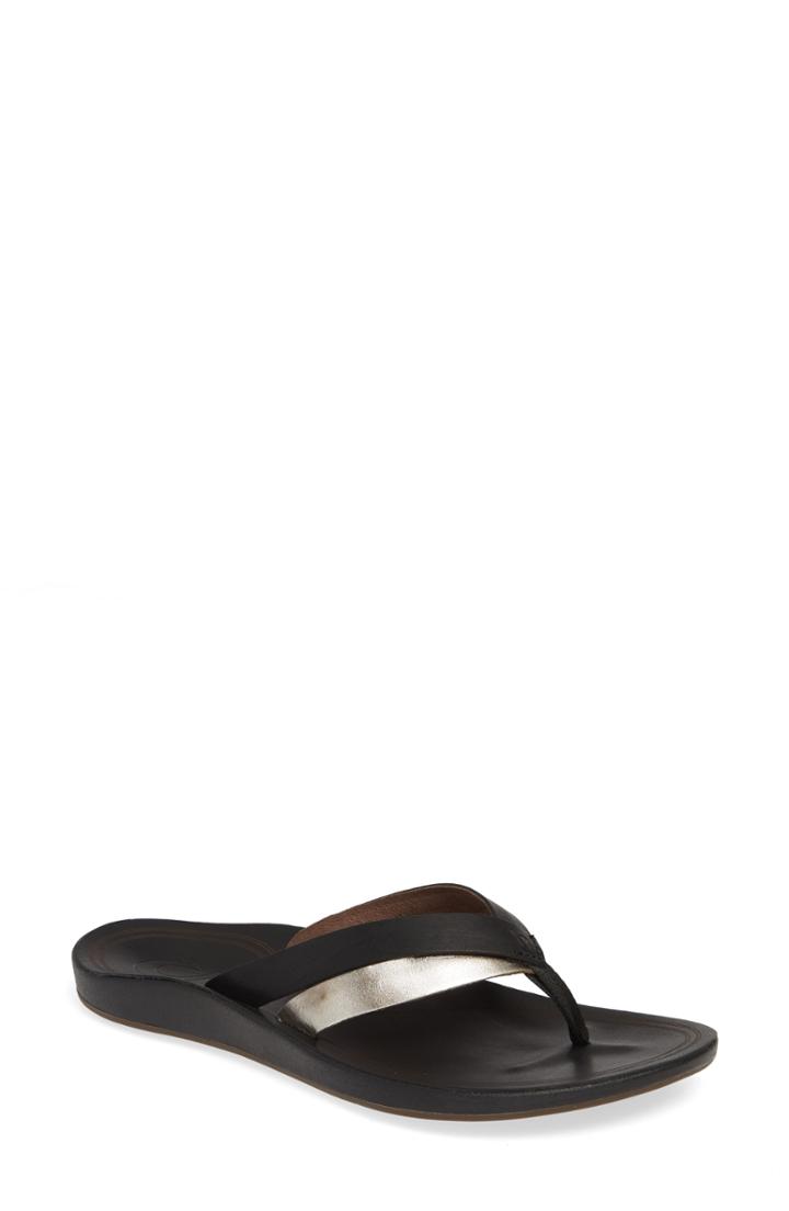 Women's Olukai Kaekae Flip Flop M - Black