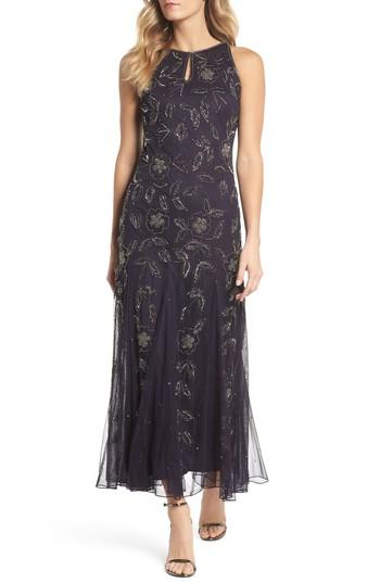 Women's Pisarro Nights Beaded Godet Gown - Purple