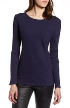 Women's Halogen Long Sleeve Knit Cotton Tee - Blue
