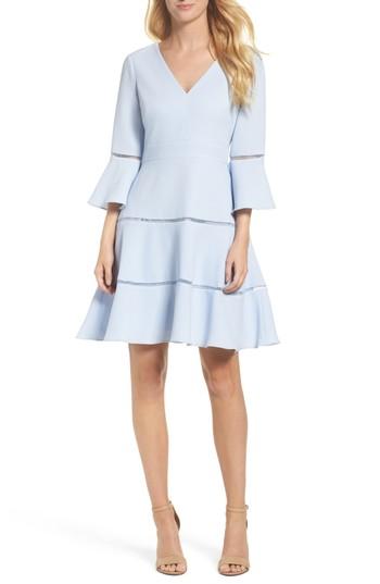 Women's Eliza J Lace Inset Fit & Flare Dress - Blue