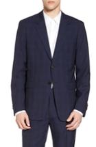Men's Theory Chambers Trim Fit Plaid Wool Suit R - Blue