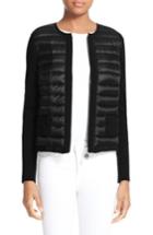 Women's Moncler Maglia Quilted Down Front Tricot Cardigan - Black