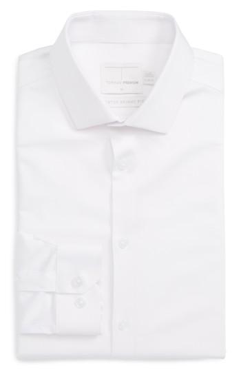 Men's Topman Stretch Cotton Shirt, Size - White