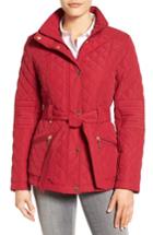 Women's Gallery Belted Quilted Jacket - Red