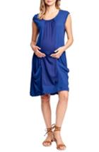Women's Maternal America Tie Back Maternity Shift Dress - Blue