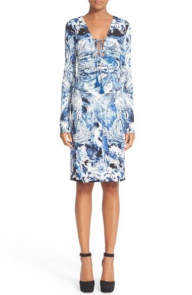 Women's Roberto Cavalli Lace-up Print Jersey Dress