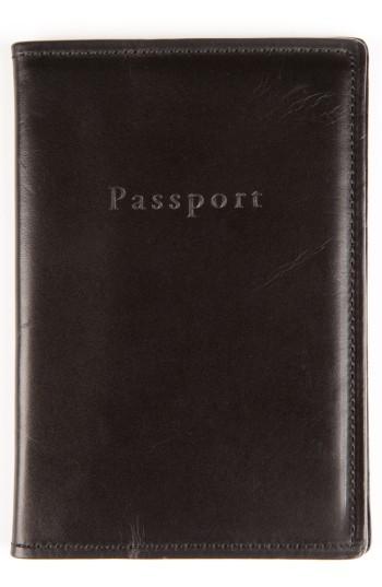 Men's Moore & Giles Leather Passport Case - Black