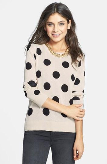 Bp. Polka Dot Cotton Pullover (juniors) Sand Shell Polka
