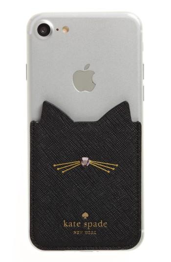 Kate Spade New York Cat Iphone Sticker Pocket - Black
