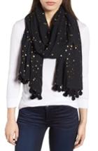 Women's Kate Spade New York Foil Confetti Dot Scarf, Size - Black