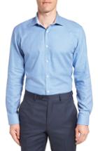 Men's Ted Baker London Phonbox Trim Fit Check Dress Shirt .5 - 32/33 - Blue