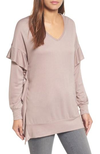 Women's Pleione Ruffle Sleeve Tunic - Beige